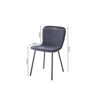 Chaise revêtement bouclé pour salle à manger coloris gris foncé. Collection ALCAN