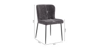 Chaise revêtement Bouclé pour salle à manger coloris Gris Foncé. Collection LISE