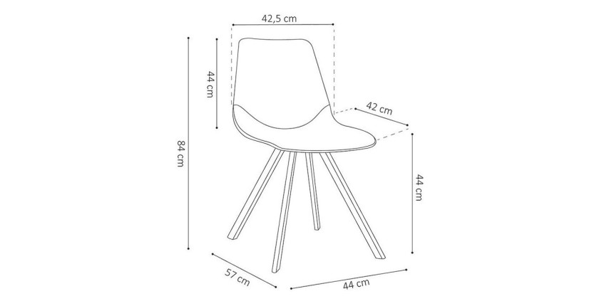 Chaise 'OSLO' PU Noir, dimensions : H84 x L44 x P57 cm