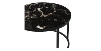 Table basse collection NAZARI. Meuble type CONTEMPORAIN. Pierre aspect marbre noir.