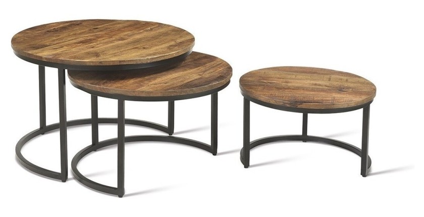 Table basse collection ARNOLD marron-bois.