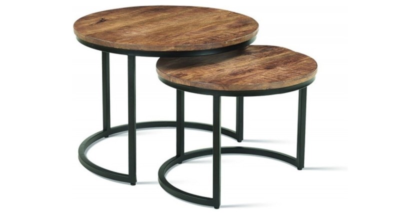 Table basse collection GOJI marron-bois.