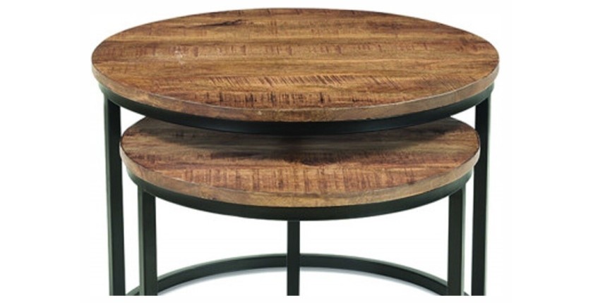 Table basse collection GOJI marron-bois.