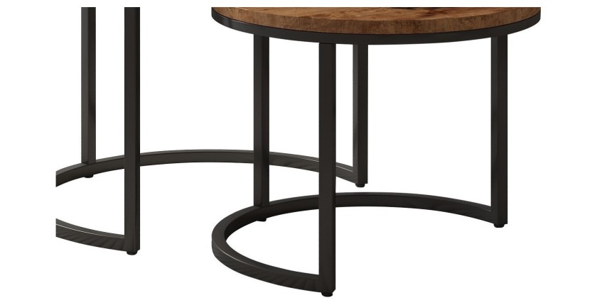 Table basse collection GOJI marron-bois.