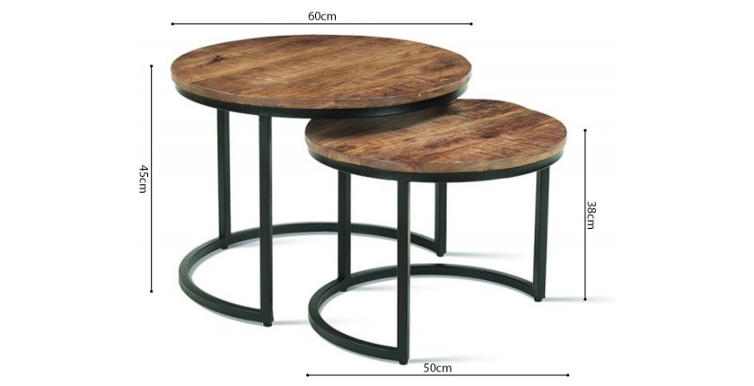 Table basse collection GOJI marron-bois.