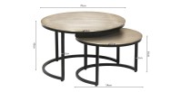 Table basse collection IMARA argent vieilli.