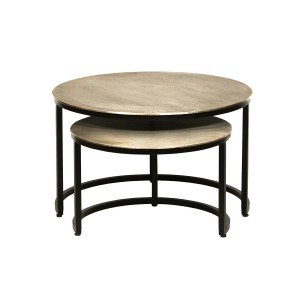 Table basse collection IMARA argent vieilli.