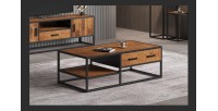 Table basse collection MADEIRO marron-bois.