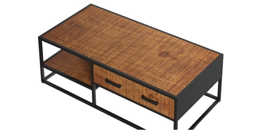 Table basse collection MADEIRO marron-bois.