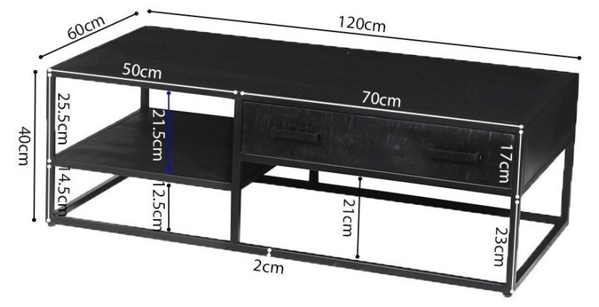 Table basse collection MADEIRO noir.