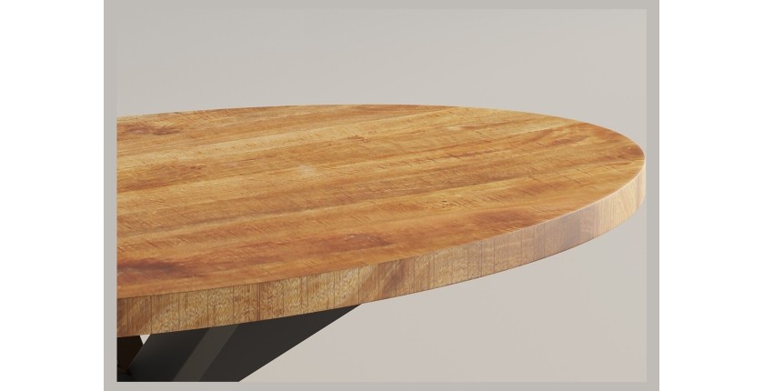 Table basse ovale collection MADEIRO marron.