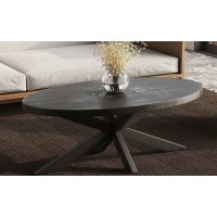 Table basse ovale collection MADEIRO noir.