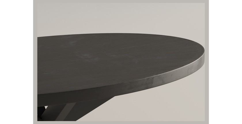 Table basse ovale collection MADEIRO noir.