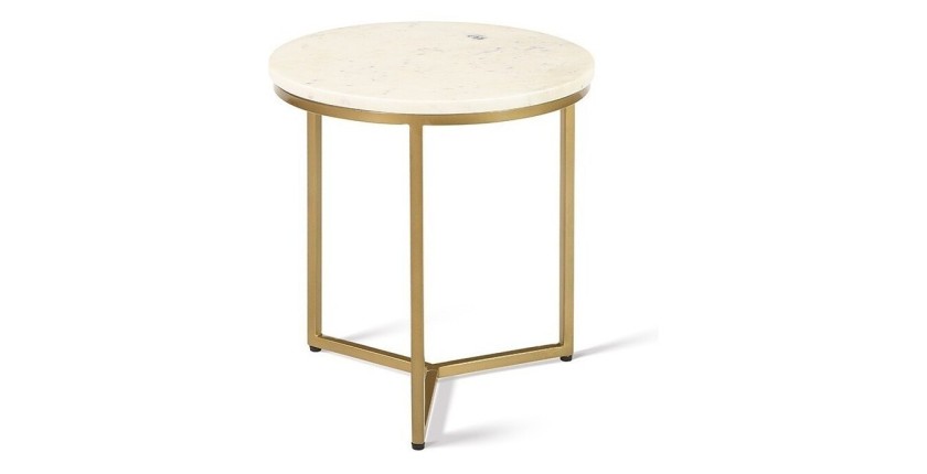 Table d'appoint JOURNA marbre blanc