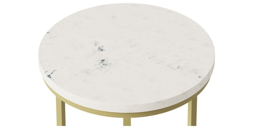 Table d'appoint JOURNA marbre blanc