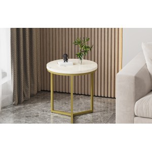 Table d'appoint JOURNA marbre blanc