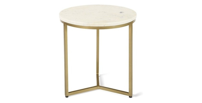 Table d'appoint JOURNA marbre blanc