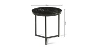 Table d'appoint JOURNA marbre noir