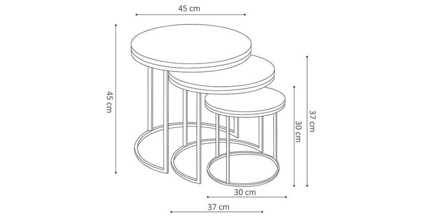 Table basse collection PLATO gris.