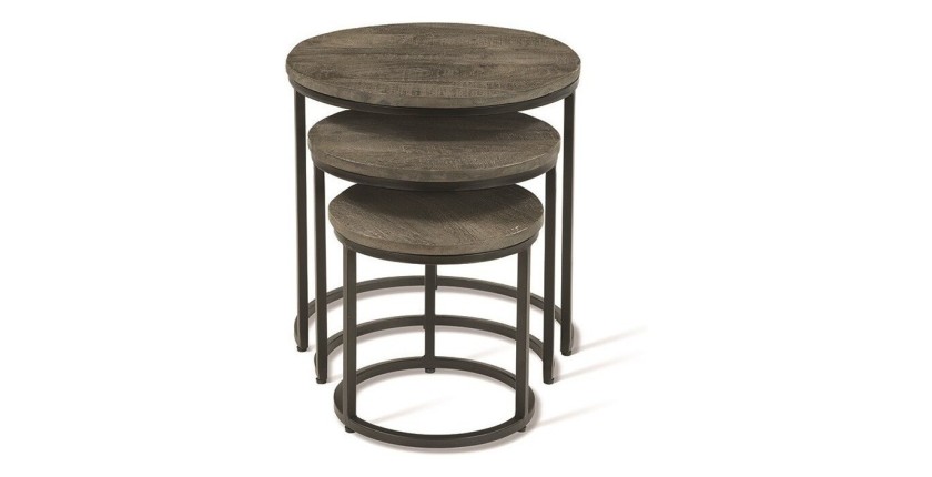 Table basse collection PLATO gris.