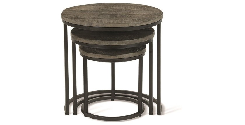 Table basse collection PLATO gris.