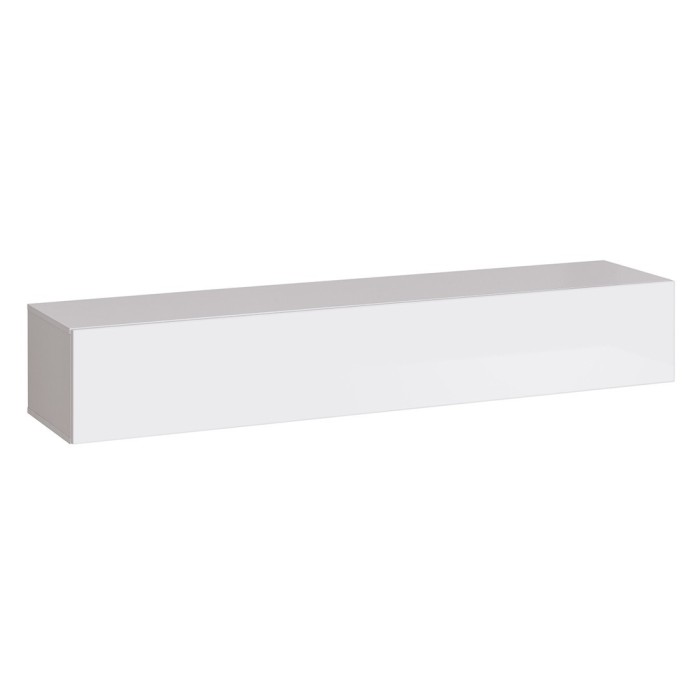 Meuble TV suspendu 180cm coloris blanc collection SWITCH. Finitions brillantes.