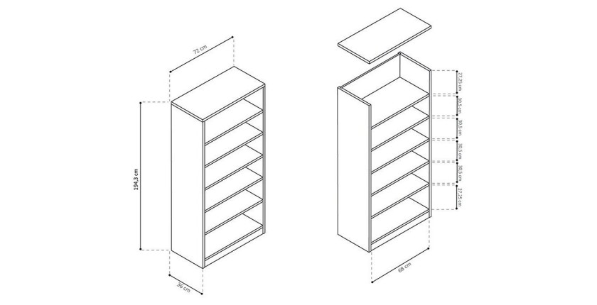 Armoire, collection TOLLY, 2 portes, 75x195 cm, coloris chêne sonoma