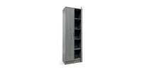 Armoire de rangement, collection STAN, 2 portes, coloris gris,  idéal pour votre entrée, salle de bain ou buanderie.