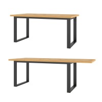 Table extensible 10 personnes pour salle à manger collection MILO coloris chêne.