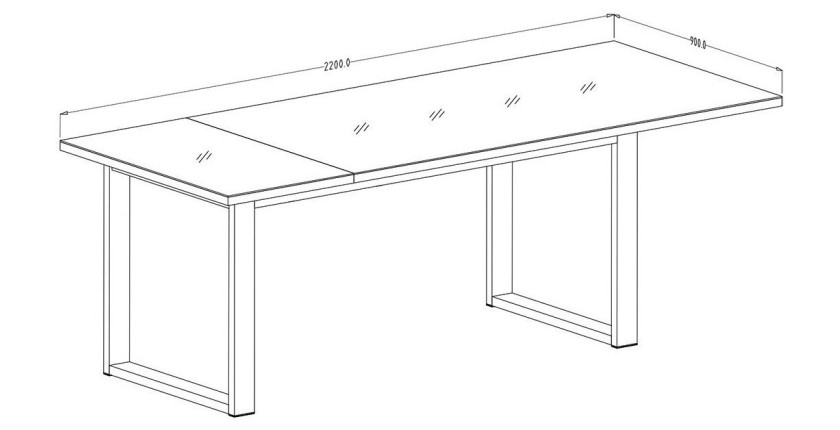 Table extensible 10 personnes pour salle à manger collection MILO coloris chêne.