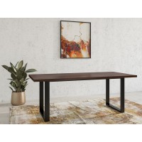 Table extensible 10 personnes pour salle à manger collection MILO coloris chêne foncé.