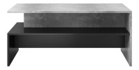 Table basse design collection RAMOS coloris gris effet béton et noir.