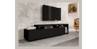 Meuble TV 220cm collection BERGAME. Coloris noir super mat.