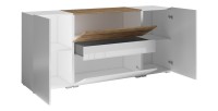 Ensemble meuble TV et buffet XL collection RIGA. Coloris blanc et ardoise