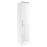 Armoire 1 porte pour dressing collection MODULO coloris blanc avec LED incluses.