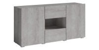 Buffet design 140cm pour salon couleur gris effet béton collection PAROS.