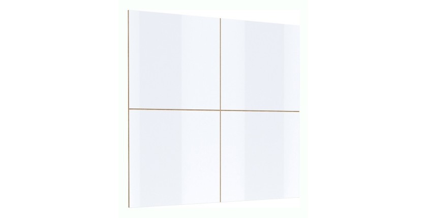 Panneaux muraux décoratifs blanc brillant sur support fond chêne. collection CLARA