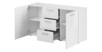 Buffet 130cm pour salon couleur blanc brillant collection CONNOR.