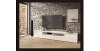 Meuble TV XL 210cm collection CONNOR. Couleur blanc brillant