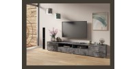 Meuble TV XL 210cm collection CONNOR. Effet ardoise