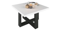 Table basse design forme carrée collection COXI Couleur noir et blanc.