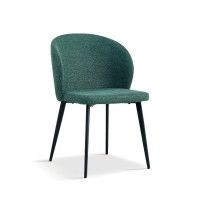 Chaise revêtement tissu pour salle à manger coloris vert. Collection HARDIN