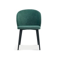 Chaise revêtement tissu pour salle à manger coloris vert. Collection HARDIN