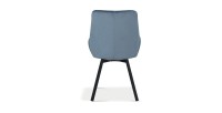 Chaise pivotante en velours bleu pour salle à manger. Collection KIRU