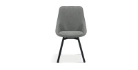 Chaise pivotante PU gris clair pour salle à manger. Collection KIRU