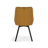 Chaise pivotante en velours or pour salle à manger. Collection KIRU