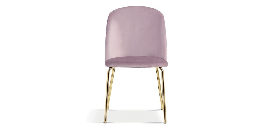 Chaise en velours rose pour salle à manger. Collection NOUMEA