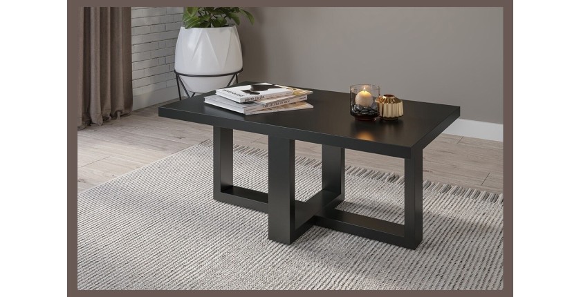 Table basse design rectangulaire collection COXI Coloris noir super mat.