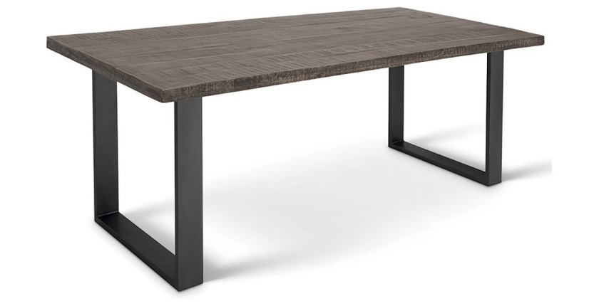 Table à manger design bois massif NIKO - Table rectangulaire gris 200x100