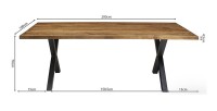 Table à manger design bois massif GOYA - Table pied design 200x100